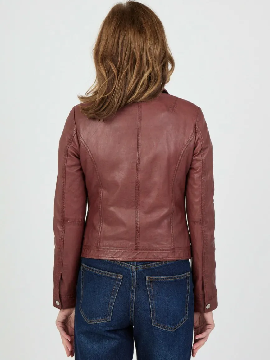 JCC Jacken & Westen*Damen Lederjacke rot uni