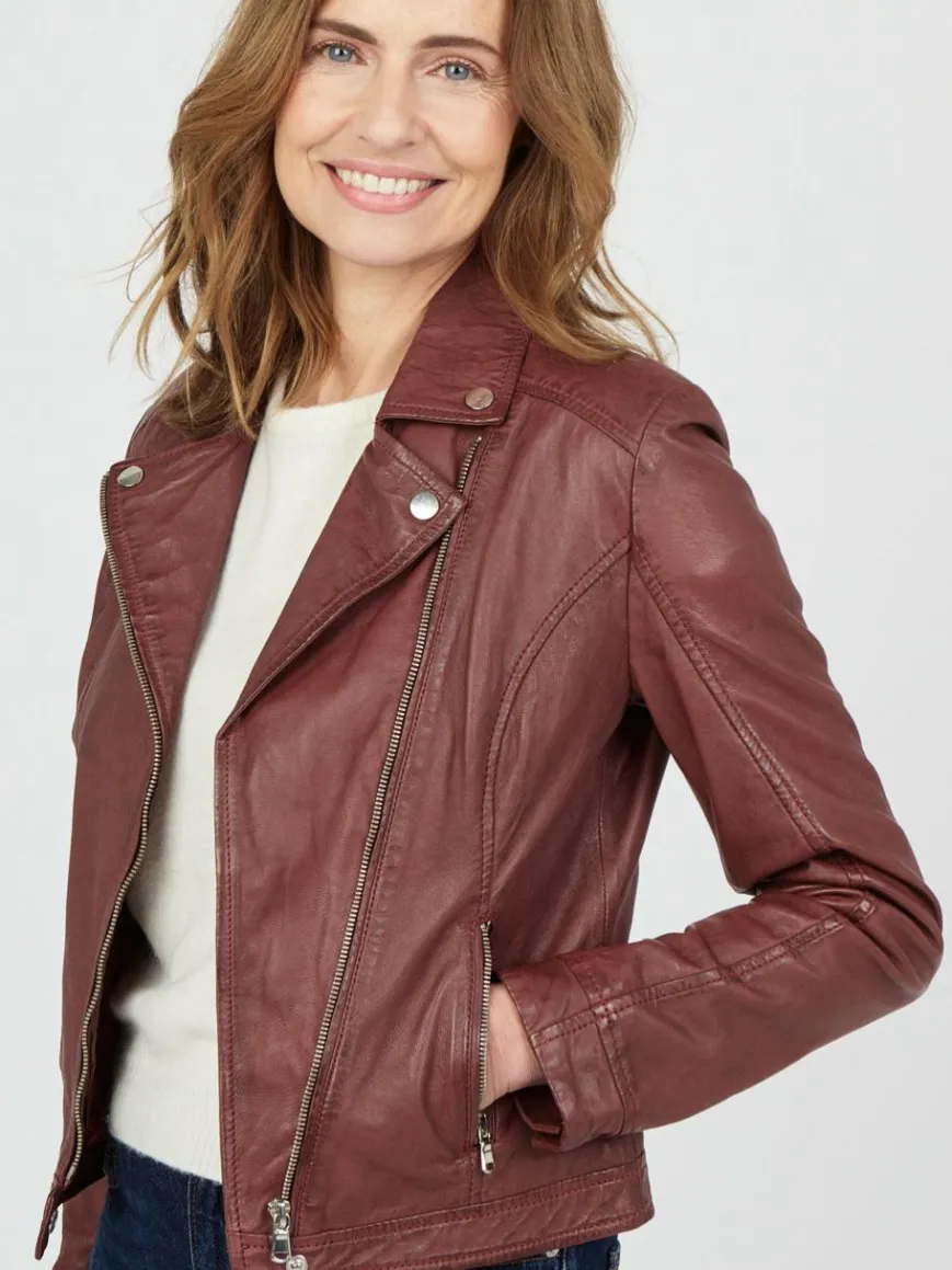 JCC Jacken & Westen*Damen Lederjacke rot uni