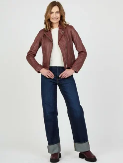 JCC Jacken & Westen*Damen Lederjacke rot uni