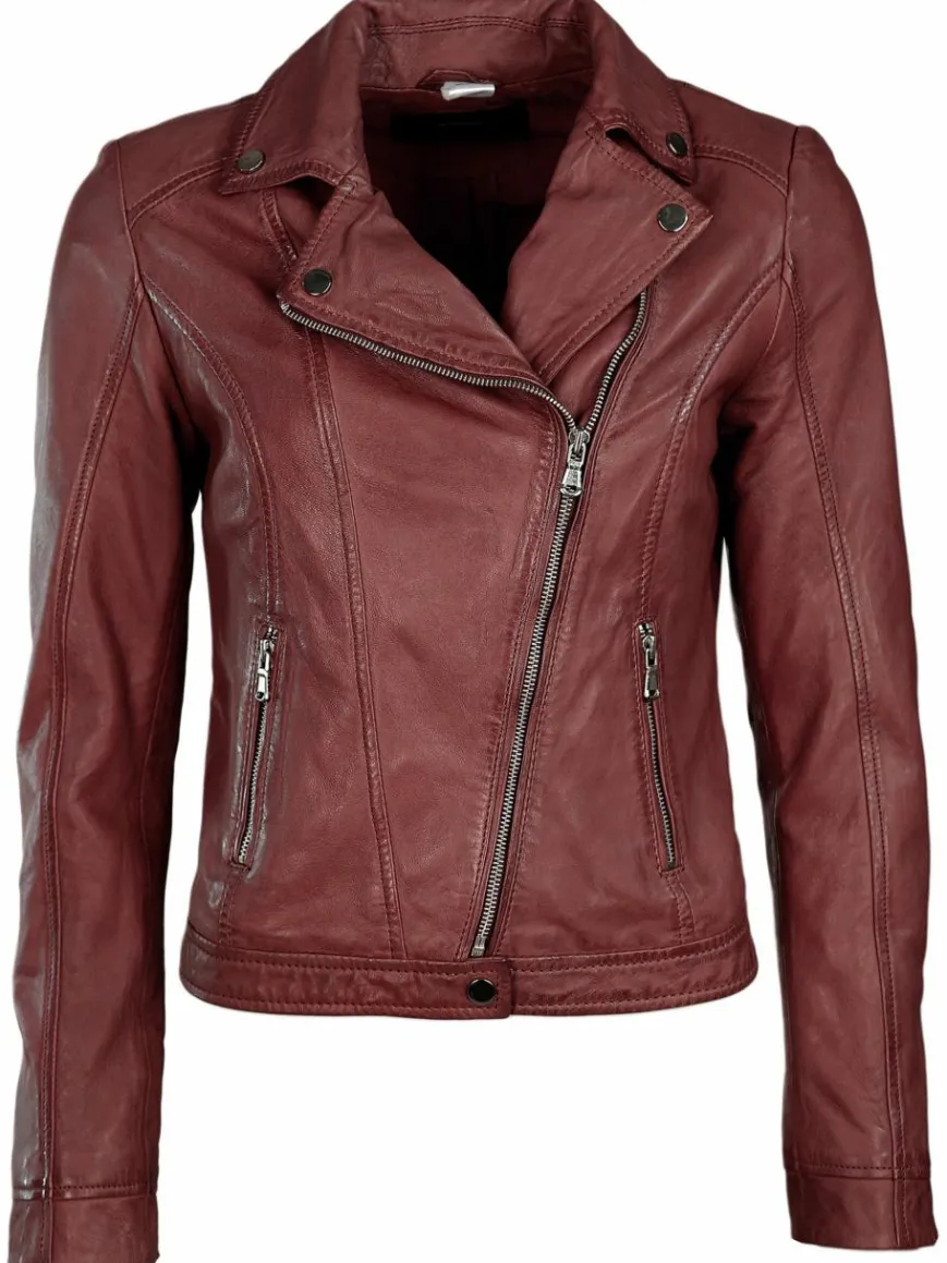 JCC Jacken & Westen*Damen Lederjacke rot uni