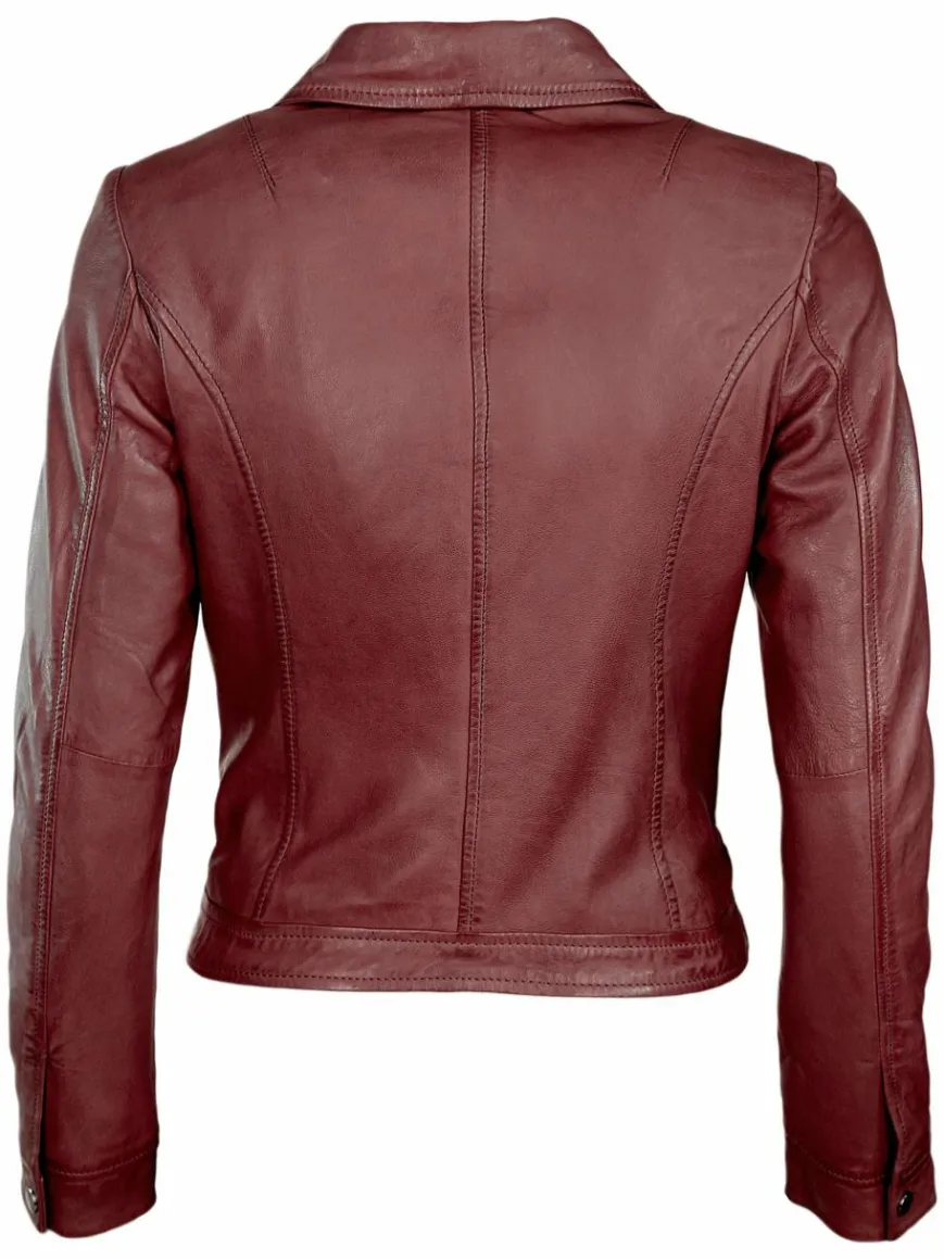 JCC Jacken & Westen*Damen Lederjacke rot uni