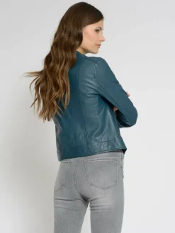 Maze Jacken & Westen*Damen Lederjacke blau uni