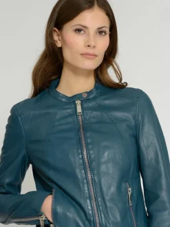 Maze Jacken & Westen*Damen Lederjacke blau uni