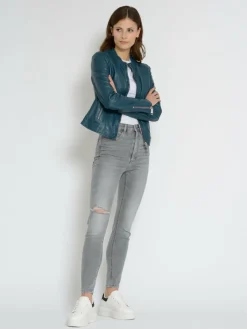 Maze Jacken & Westen*Damen Lederjacke blau uni