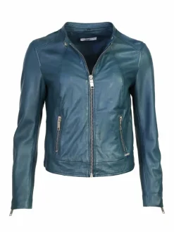 Maze Jacken & Westen*Damen Lederjacke blau uni