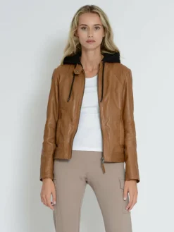 Mustang Blazer*Damen Lederjacke cognac uni