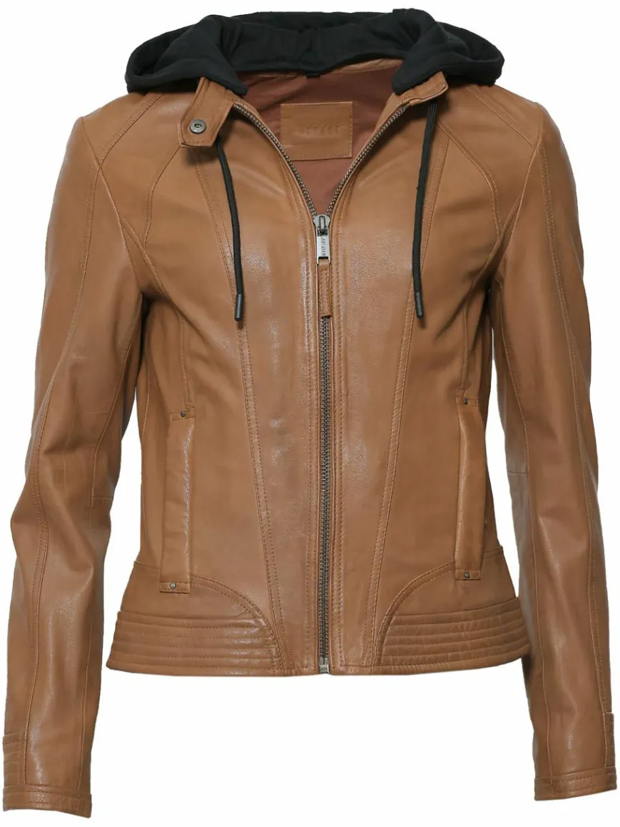 Mustang Blazer*Damen Lederjacke cognac uni