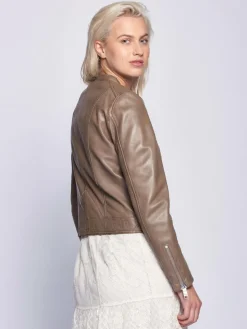 Maze Jacken & Westen*Damen Lederjacke taupe uni