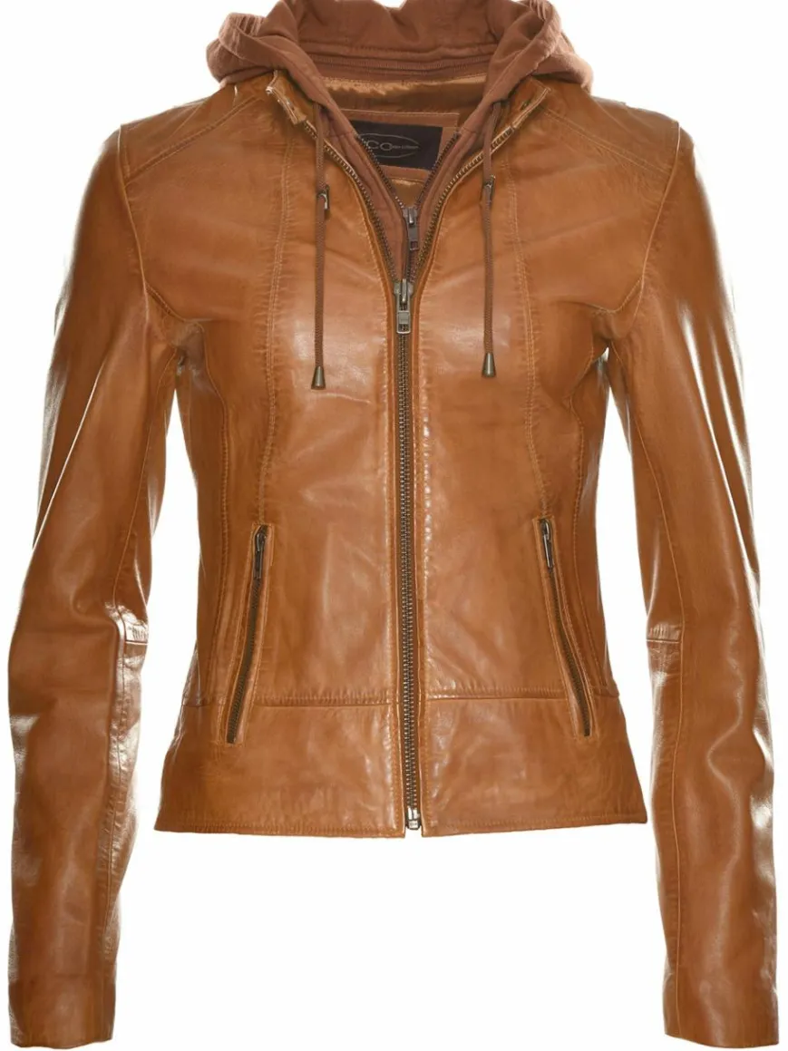 JCC Jacken & Westen*Damen Lederjacke cognac uni