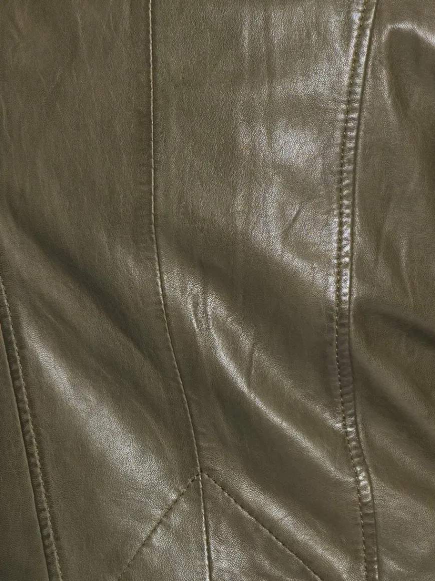 Maze Jacken & Westen*Damen Lederjacke grün uni