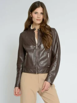 Maze Jacken & Westen*Damen Lederjacke braun uni