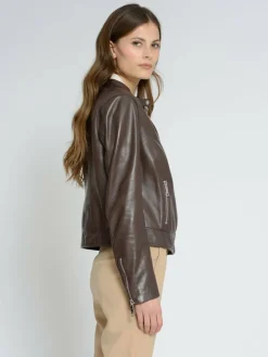 Maze Jacken & Westen*Damen Lederjacke braun uni