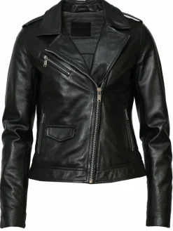 Mustang Blazer*Damen Lederjacke schwarz uni