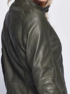 Maze Jacken & Westen*Damen Lederjacke grün uni