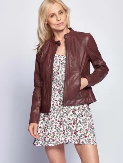 Maze Jacken & Westen*Damen Lederjacke rosenholz uni