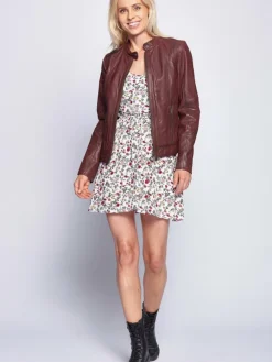 Maze Jacken & Westen*Damen Lederjacke rosenholz uni