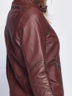 Maze Jacken & Westen*Damen Lederjacke rosenholz uni