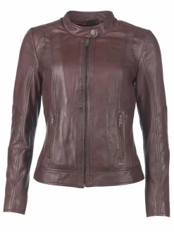 Maze Jacken & Westen*Damen Lederjacke rosenholz uni