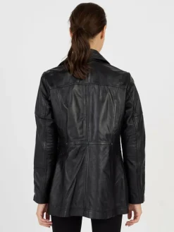 JCC Jacken & Westen*Damen Lederjacke schwarz uni