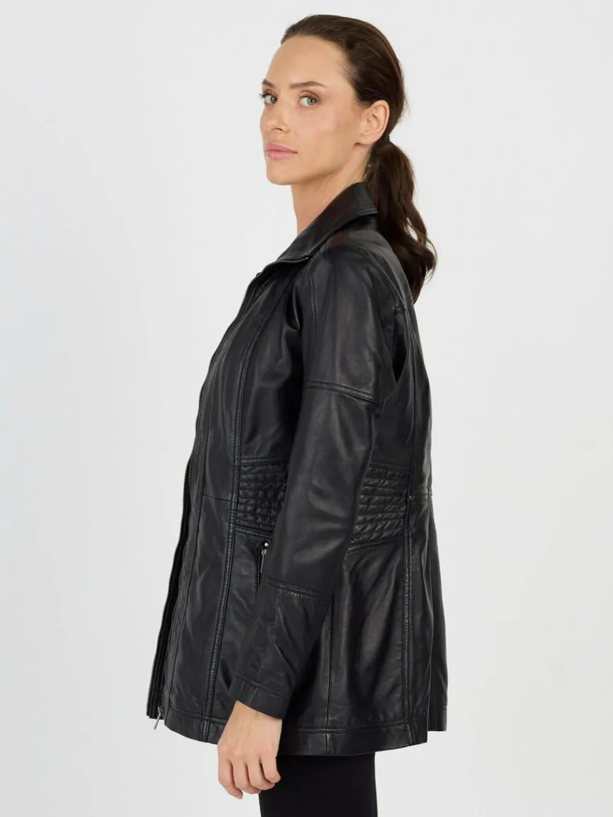 JCC Jacken & Westen*Damen Lederjacke schwarz uni