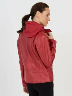 JCC Jacken & Westen*Damen Lederjacke rot uni