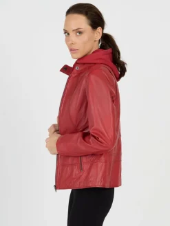 JCC Jacken & Westen*Damen Lederjacke rot uni