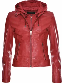 JCC Jacken & Westen*Damen Lederjacke rot uni