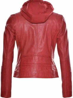 JCC Jacken & Westen*Damen Lederjacke rot uni
