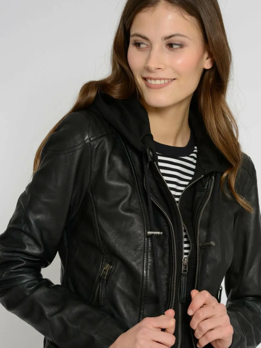 Maze Blazer*Damen Lederjacke schwarz uni