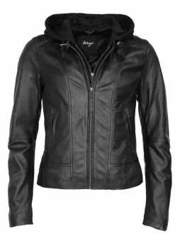 Maze Blazer*Damen Lederjacke schwarz uni