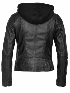 Maze Blazer*Damen Lederjacke schwarz uni
