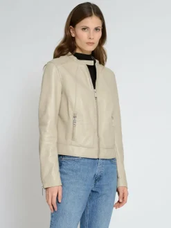 Maze Jacken & Westen*Damen Lederjacke beige uni