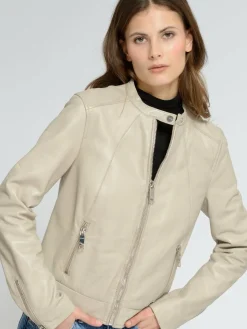 Maze Jacken & Westen*Damen Lederjacke beige uni