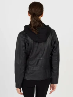 JCC Jacken & Westen*Damen Lederjacke schwarz uni