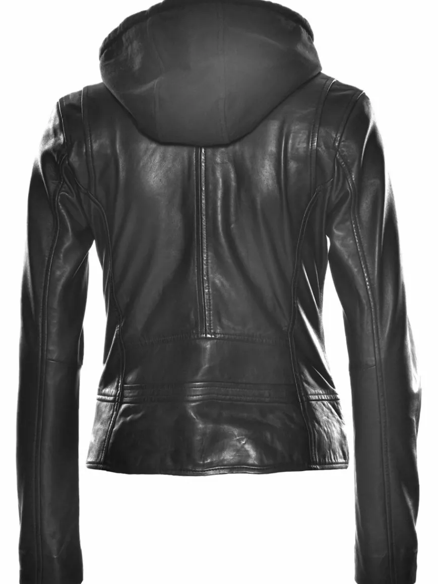 JCC Jacken & Westen*Damen Lederjacke schwarz uni