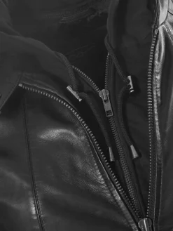 JCC Jacken & Westen*Damen Lederjacke schwarz uni