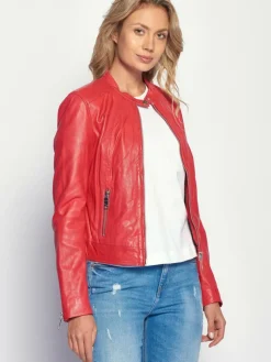 Maze Jacken & Westen*Damen Lederjacke rot uni