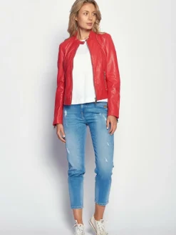 Maze Jacken & Westen*Damen Lederjacke rot uni