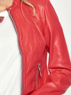 Maze Jacken & Westen*Damen Lederjacke rot uni