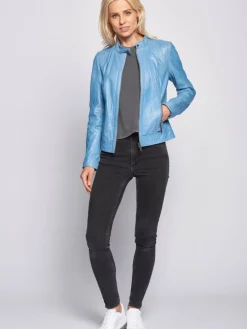 Maze Jacken & Westen*Damen Lederjacke blau uni