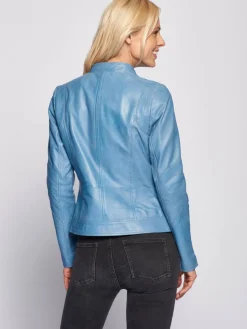 Maze Jacken & Westen*Damen Lederjacke blau uni