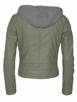 Maze Blazer*Damen Lederjacke grün uni