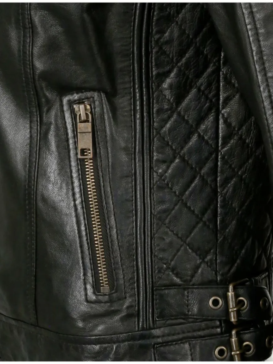 JCC Jacken & Westen*Damen Lederjacke schwarz uni