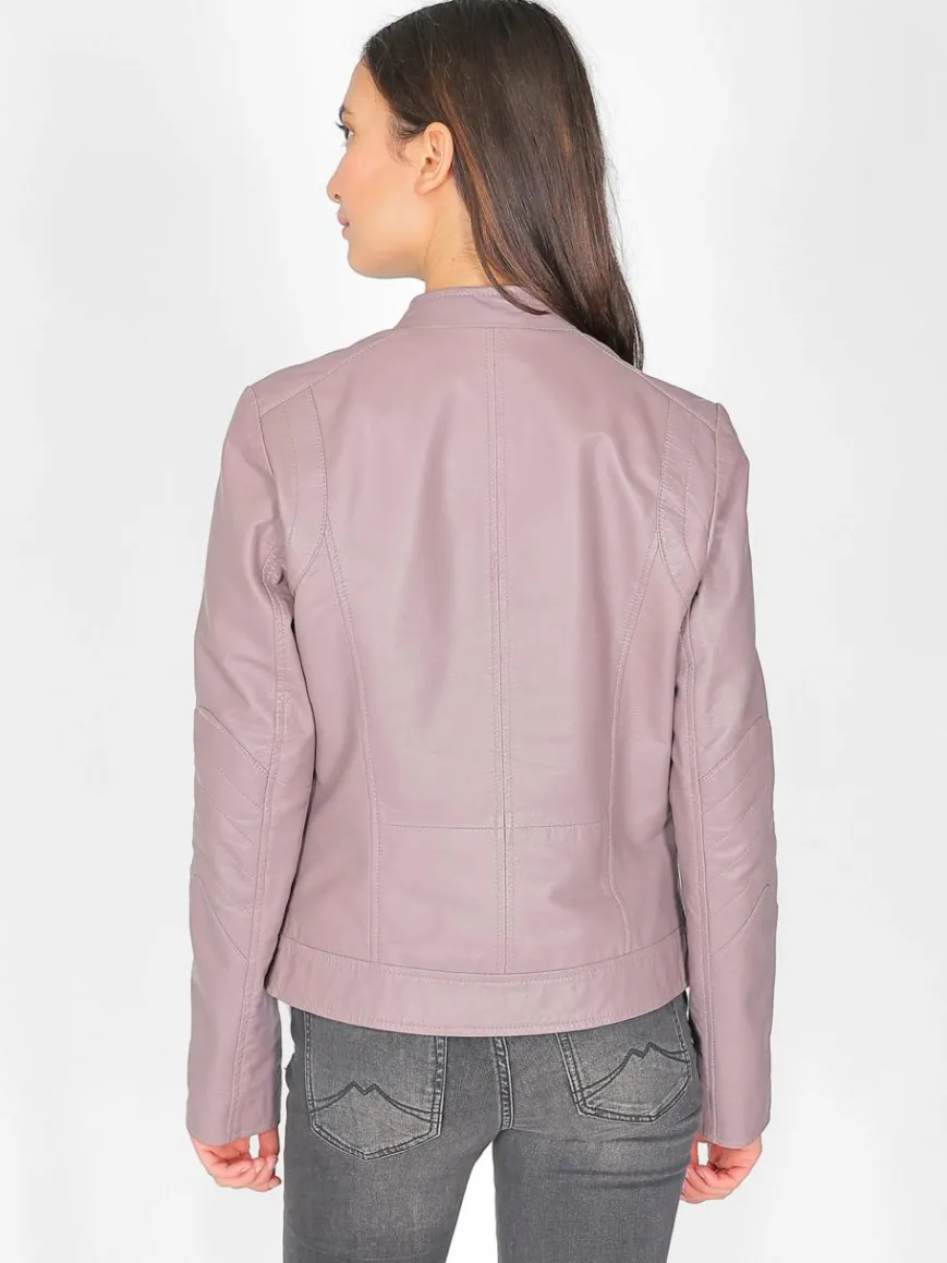 Maze Jacken & Westen*Damen Lederjacke rosa uni