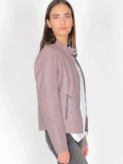 Maze Jacken & Westen*Damen Lederjacke rosa uni