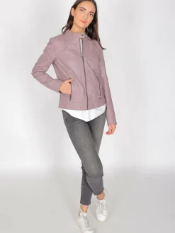 Maze Jacken & Westen*Damen Lederjacke rosa uni