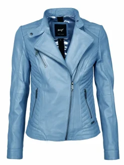 Maze Jacken & Westen*Damen Lederjacke hellblau uni