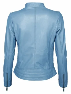 Maze Jacken & Westen*Damen Lederjacke hellblau uni