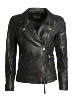 JCC Jacken & Westen*Damen Lederjacke schwarz uni