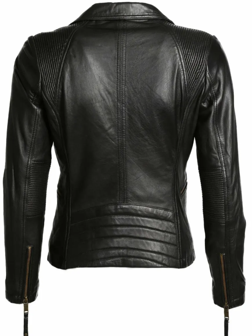 JCC Jacken & Westen*Damen Lederjacke schwarz uni